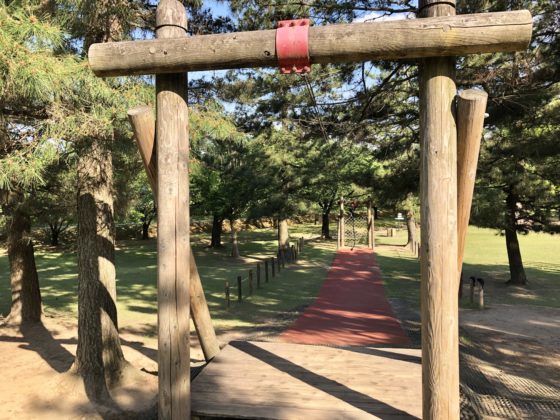 常願寺川公園のターザンロープ
